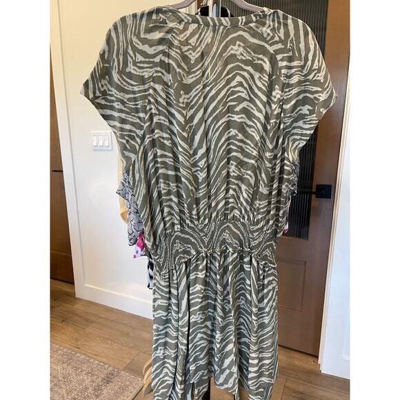 Rails‎ Black And Gray Cheetah Print Tiered Polyester Dress Size L - Picture 7 of 11